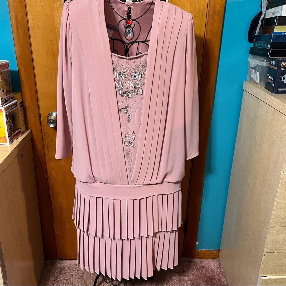 Samuel Scott pink dress polyester sequin detail size 18w 18 w